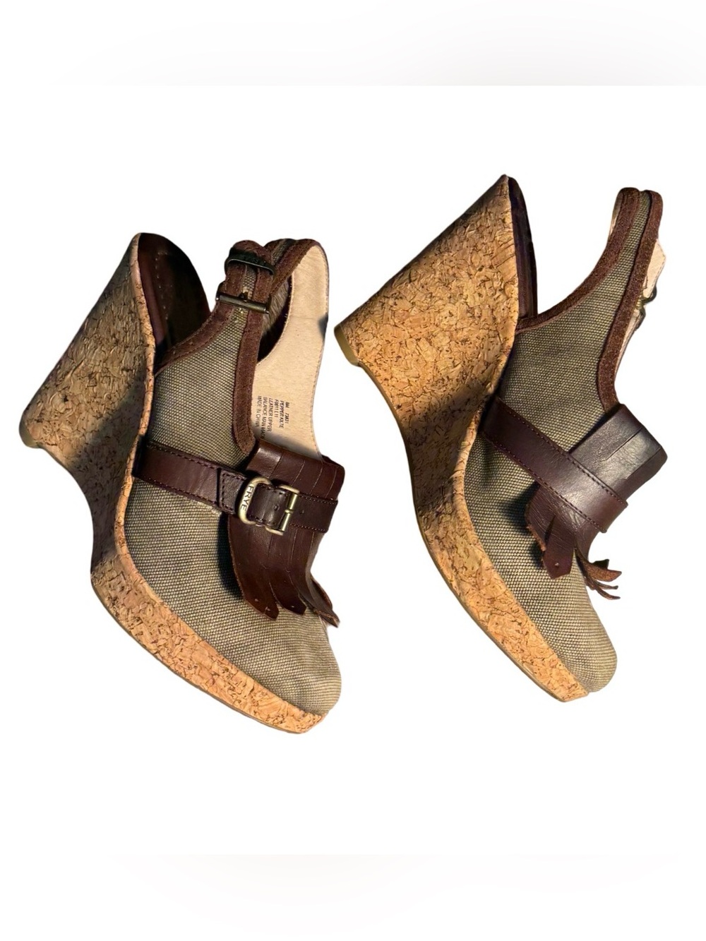 FRYE pepper kiltie wedge sandals